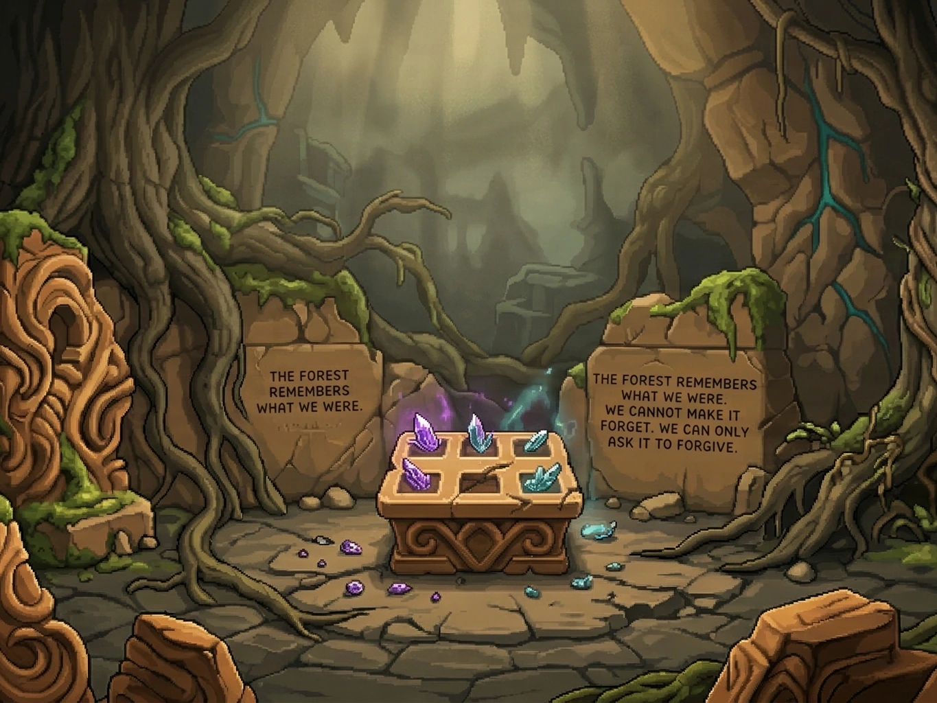 An ancient stone altar, carved by the people who built the amplifiers